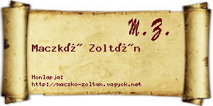Maczkó Zoltán névjegykártya