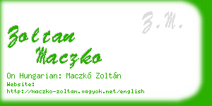 zoltan maczko business card